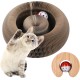FluffyDream Cat Scratcher with Cat Toy Marble Rack, Built-in Ball, L-shaped Scratcher, Cardboard Lounge Bed, Stable and Durable, Furniture Protection, Reversible FluffyDream Cat Scratcher with Cat Toy Marble Rack, Built-in Ball, L-shaped Scratcher, Cardboard Lounge Bed, Stable and Durable, Furniture Protection, Reversible