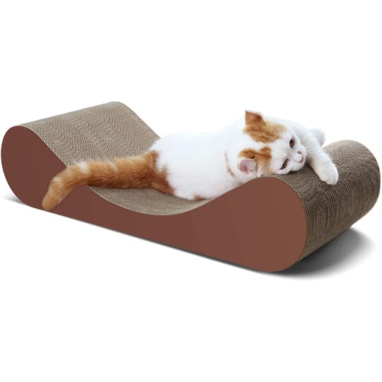 FluffyDream Cat Scratcher with Cat Toy Marble Rack, Built-in Ball, L-shaped Scratcher, Cardboard Lounge Bed, Stable and Durable, Furniture Protection, Reversible FluffyDream Cat Scratcher with Cat Toy Marble Rack, Built-in Ball, L-shaped Scratcher, Cardboard Lounge Bed, Stable and Durable, Furniture Protection, Reversible