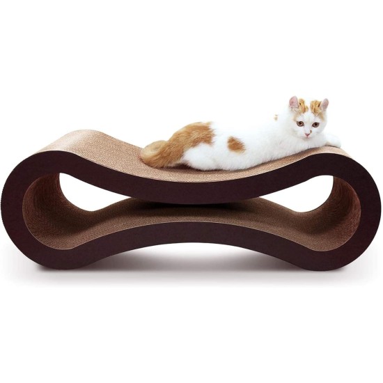 FluffyDream Cat Scratcher with Cat Toy Marble Rack, Built-in Ball, L-shaped Scratcher, Cardboard Lounge Bed, Stable and Durable, Furniture Protection, Reversible FluffyDream Cat Scratcher with Cat Toy Marble Rack, Built-in Ball, L-shaped Scratcher, Cardboard Lounge Bed, Stable and Durable, Furniture Protection, Reversible