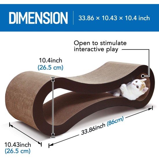 FluffyDream Cat Scratcher with Cat Toy Marble Rack, Built-in Ball, L-shaped Scratcher, Cardboard Lounge Bed, Stable and Durable, Furniture Protection, Reversible FluffyDream Cat Scratcher with Cat Toy Marble Rack, Built-in Ball, L-shaped Scratcher, Cardboard Lounge Bed, Stable and Durable, Furniture Protection, Reversible