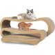 FluffyDream Cat Scratcher with Cat Toy Marble Rack, Built-in Ball, L-shaped Scratcher, Cardboard Lounge Bed, Stable and Durable, Furniture Protection, Reversible FluffyDream Cat Scratcher with Cat Toy Marble Rack, Built-in Ball, L-shaped Scratcher, Cardboard Lounge Bed, Stable and Durable, Furniture Protection, Reversible