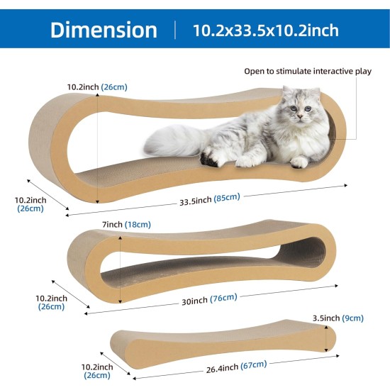 FluffyDream Cat Scratcher with Cat Toy Marble Rack, Built-in Ball, L-shaped Scratcher, Cardboard Lounge Bed, Stable and Durable, Furniture Protection, Reversible FluffyDream Cat Scratcher with Cat Toy Marble Rack, Built-in Ball, L-shaped Scratcher, Cardboard Lounge Bed, Stable and Durable, Furniture Protection, Reversible