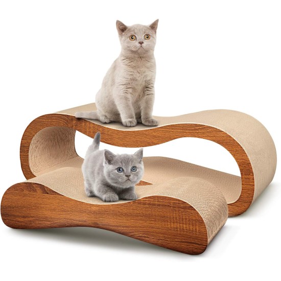 FluffyDream Cat Scratcher with Cat Toy Marble Rack, Built-in Ball, L-shaped Scratcher, Cardboard Lounge Bed, Stable and Durable, Furniture Protection, Reversible FluffyDream Cat Scratcher with Cat Toy Marble Rack, Built-in Ball, L-shaped Scratcher, Cardboard Lounge Bed, Stable and Durable, Furniture Protection, Reversible