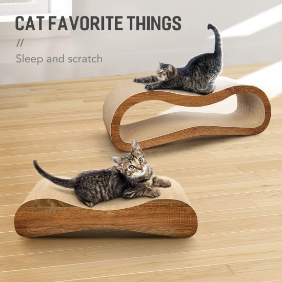 FluffyDream Cat Scratcher with Cat Toy Marble Rack, Built-in Ball, L-shaped Scratcher, Cardboard Lounge Bed, Stable and Durable, Furniture Protection, Reversible FluffyDream Cat Scratcher with Cat Toy Marble Rack, Built-in Ball, L-shaped Scratcher, Cardboard Lounge Bed, Stable and Durable, Furniture Protection, Reversible