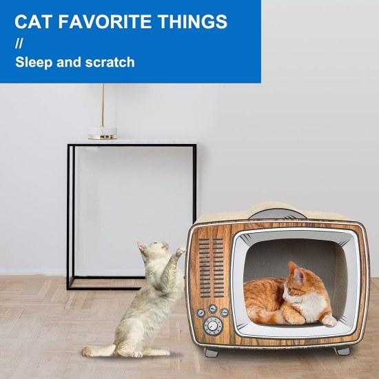 FluffyDream Cat Scratcher with Cat Toy Marble Rack, Built-in Ball, L-shaped Scratcher, Cardboard Lounge Bed, Stable and Durable, Furniture Protection, Reversible FluffyDream Cat Scratcher with Cat Toy Marble Rack, Built-in Ball, L-shaped Scratcher, Cardboard Lounge Bed, Stable and Durable, Furniture Protection, Reversible