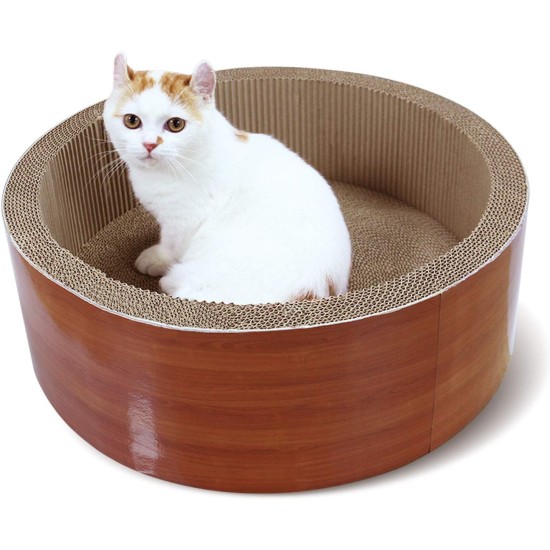 FluffyDream Cat Scratcher with Cat Toy Marble Rack, Built-in Ball, L-shaped Scratcher, Cardboard Lounge Bed, Stable and Durable, Furniture Protection, Reversible FluffyDream Cat Scratcher with Cat Toy Marble Rack, Built-in Ball, L-shaped Scratcher, Cardboard Lounge Bed, Stable and Durable, Furniture Protection, Reversible