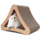 FluffyDream Cat Scratching Post 3 Sided Cardboard Recyclable Vertical Wavy Prevents Furniture Damage Triangle