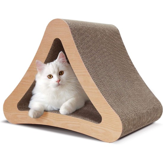 FluffyDream Cat Scratching Post 3 Sided Cardboard Recyclable Vertical Wavy Prevents Furniture Damage Triangle FluffyDream Cat Scratching Post 3 Sided Cardboard Recyclable Vertical Wavy Prevents Furniture Damage Triangle