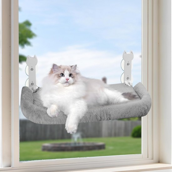 Focenat Window Lounger for Cats, 60 x 30 cm, Cat Bed, Window Hammock, Cat Hammock, Foldable Cat Hammock with Strong Suction Cups, Cat Lounger, Cat Hammock for Large Cats, Up to 25 kg Focenat Window Lounger for Cats, 60 x 30 cm, Cat Bed, Window Hammock, Cat Hammock, Foldable Cat Hammock with Strong Suction Cups, Cat Lounger, Cat Hammock for Large Cats, Up to 25 kg