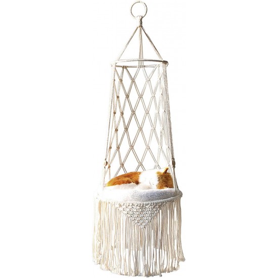 Fringe Hammock, Cat Nest, Simple Handwoven Cat Nest, Hammock, Basket, Pet Hanging Basket, Dog Cat Hanging Basket, Swing Net Bag (W 30 cm) Fringe Hammock, Cat Nest, Simple Handwoven Cat Nest, Hammock, Basket, Pet Hanging Basket, Dog Cat Hanging Basket, Swing Net Bag (W 30 cm)