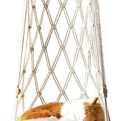 Fringe Hammock, Cat Nest, Simple Handwoven Cat Nest, Hammock, Basket, Pet Hanging Basket, Dog Cat Hanging Basket, Swing Net Bag (W 30 cm) Fringe Hammock, Cat Nest, Simple Handwoven Cat Nest, Hammock, Basket, Pet Hanging Basket, Dog Cat Hanging Basket, Swing Net Bag (W 30 cm)