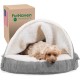 FurHaven 24 Inch Round Small Doughnut Dog Bed Plush Velvet Waves Hooded Calming Cuddler, Washable - Dark Grey, Small FurHaven 24 Inch Round Small Doughnut Dog Bed Plush Velvet Waves Hooded Calming Cuddler, Washable - Dark Grey, Small