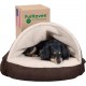 FurHaven 24 Inch Round Small Doughnut Dog Bed Plush Velvet Waves Hooded Calming Cuddler, Washable - Dark Grey, Small FurHaven 24 Inch Round Small Doughnut Dog Bed Plush Velvet Waves Hooded Calming Cuddler, Washable - Dark Grey, Small