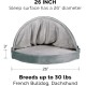 FurHaven 24 Inch Round Small Doughnut Dog Bed Plush Velvet Waves Hooded Calming Cuddler, Washable - Dark Grey, Small FurHaven 24 Inch Round Small Doughnut Dog Bed Plush Velvet Waves Hooded Calming Cuddler, Washable - Dark Grey, Small