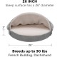 FurHaven 24 Inch Round Small Doughnut Dog Bed Plush Velvet Waves Hooded Calming Cuddler, Washable - Dark Grey, Small FurHaven 24 Inch Round Small Doughnut Dog Bed Plush Velvet Waves Hooded Calming Cuddler, Washable - Dark Grey, Small