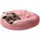 FurHaven 24 Inch Round Small Doughnut Dog Bed Plush Velvet Waves Hooded Calming Cuddler, Washable - Dark Grey, Small FurHaven 24 Inch Round Small Doughnut Dog Bed Plush Velvet Waves Hooded Calming Cuddler, Washable - Dark Grey, Small