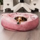 FurHaven 24 Inch Round Small Doughnut Dog Bed Plush Velvet Waves Hooded Calming Cuddler, Washable - Dark Grey, Small FurHaven 24 Inch Round Small Doughnut Dog Bed Plush Velvet Waves Hooded Calming Cuddler, Washable - Dark Grey, Small