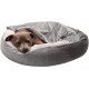 FurHaven 24 Inch Round Small Doughnut Dog Bed Plush Velvet Waves Hooded Calming Cuddler, Washable - Dark Grey, Small FurHaven 24 Inch Round Small Doughnut Dog Bed Plush Velvet Waves Hooded Calming Cuddler, Washable - Dark Grey, Small