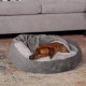 FurHaven 24 Inch Round Small Doughnut Dog Bed Plush Velvet Waves Hooded Calming Cuddler, Washable - Dark Grey, Small FurHaven 24 Inch Round Small Doughnut Dog Bed Plush Velvet Waves Hooded Calming Cuddler, Washable - Dark Grey, Small
