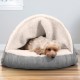 FurHaven 24 Inch Round Small Doughnut Dog Bed Plush Velvet Waves Hooded Calming Cuddler, Washable - Dark Grey, Small FurHaven 24 Inch Round Small Doughnut Dog Bed Plush Velvet Waves Hooded Calming Cuddler, Washable - Dark Grey, Small