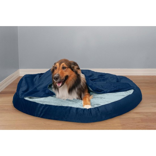 FurHaven 24 Inch Round Small Doughnut Dog Bed Plush Velvet Waves Hooded Calming Cuddler, Washable - Dark Grey, Small FurHaven 24 Inch Round Small Doughnut Dog Bed Plush Velvet Waves Hooded Calming Cuddler, Washable - Dark Grey, Small