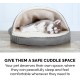 FurHaven 24 Inch Round Small Doughnut Dog Bed Plush Velvet Waves Hooded Calming Cuddler, Washable - Dark Grey, Small FurHaven 24 Inch Round Small Doughnut Dog Bed Plush Velvet Waves Hooded Calming Cuddler, Washable - Dark Grey, Small