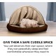 FurHaven 24 Inch Round Small Doughnut Dog Bed Plush Velvet Waves Hooded Calming Cuddler, Washable - Dark Grey, Small FurHaven 24 Inch Round Small Doughnut Dog Bed Plush Velvet Waves Hooded Calming Cuddler, Washable - Dark Grey, Small
