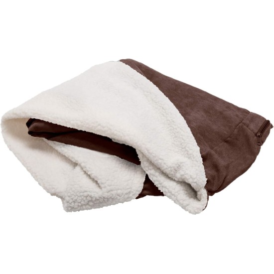 FurHaven 24 Inch Round Small Doughnut Dog Bed Plush Velvet Waves Hooded Calming Cuddler, Washable - Dark Grey, Small FurHaven 24 Inch Round Small Doughnut Dog Bed Plush Velvet Waves Hooded Calming Cuddler, Washable - Dark Grey, Small