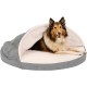 FurHaven 24 Inch Round Small Doughnut Dog Bed Plush Velvet Waves Hooded Calming Cuddler, Washable - Dark Grey, Small FurHaven 24 Inch Round Small Doughnut Dog Bed Plush Velvet Waves Hooded Calming Cuddler, Washable - Dark Grey, Small