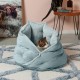 FurHaven 24 Inch Round Small Doughnut Dog Bed Plush Velvet Waves Hooded Calming Cuddler, Washable - Dark Grey, Small FurHaven 24 Inch Round Small Doughnut Dog Bed Plush Velvet Waves Hooded Calming Cuddler, Washable - Dark Grey, Small