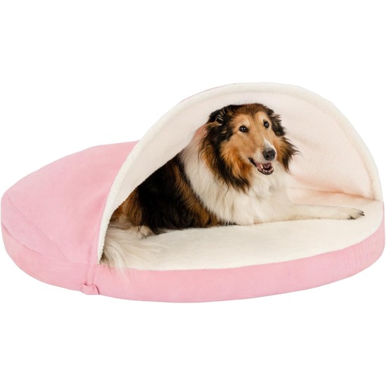 FurHaven 24 Inch Round Small Doughnut Dog Bed Plush Velvet Waves Hooded Calming Cuddler, Washable - Dark Grey, Small FurHaven 24 Inch Round Small Doughnut Dog Bed Plush Velvet Waves Hooded Calming Cuddler, Washable - Dark Grey, Small