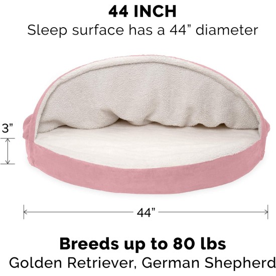 FurHaven 24 Inch Round Small Doughnut Dog Bed Plush Velvet Waves Hooded Calming Cuddler, Washable - Dark Grey, Small FurHaven 24 Inch Round Small Doughnut Dog Bed Plush Velvet Waves Hooded Calming Cuddler, Washable - Dark Grey, Small