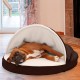 FurHaven 24 Inch Round Small Doughnut Dog Bed Plush Velvet Waves Hooded Calming Cuddler, Washable - Dark Grey, Small FurHaven 24 Inch Round Small Doughnut Dog Bed Plush Velvet Waves Hooded Calming Cuddler, Washable - Dark Grey, Small