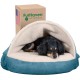 FurHaven 24 Inch Round Small Doughnut Dog Bed Plush Velvet Waves Hooded Calming Cuddler, Washable - Dark Grey, Small FurHaven 24 Inch Round Small Doughnut Dog Bed Plush Velvet Waves Hooded Calming Cuddler, Washable - Dark Grey, Small