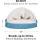 FurHaven 24 Inch Round Small Doughnut Dog Bed Plush Velvet Waves Hooded Calming Cuddler, Washable - Dark Grey, Small FurHaven 24 Inch Round Small Doughnut Dog Bed Plush Velvet Waves Hooded Calming Cuddler, Washable - Dark Grey, Small