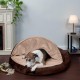 FurHaven 24 Inch Round Small Doughnut Dog Bed Plush Velvet Waves Hooded Calming Cuddler, Washable - Dark Grey, Small FurHaven 24 Inch Round Small Doughnut Dog Bed Plush Velvet Waves Hooded Calming Cuddler, Washable - Dark Grey, Small