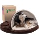 FurHaven 24 Inch Round Small Doughnut Dog Bed Plush Velvet Waves Hooded Calming Cuddler, Washable - Dark Grey, Small FurHaven 24 Inch Round Small Doughnut Dog Bed Plush Velvet Waves Hooded Calming Cuddler, Washable - Dark Grey, Small