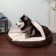FurHaven 24 Inch Round Small Doughnut Dog Bed Plush Velvet Waves Hooded Calming Cuddler, Washable - Dark Grey, Small FurHaven 24 Inch Round Small Doughnut Dog Bed Plush Velvet Waves Hooded Calming Cuddler, Washable - Dark Grey, Small