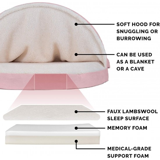FurHaven 24 Inch Round Small Doughnut Dog Bed Plush Velvet Waves Hooded Calming Cuddler, Washable - Dark Grey, Small FurHaven 24 Inch Round Small Doughnut Dog Bed Plush Velvet Waves Hooded Calming Cuddler, Washable - Dark Grey, Small