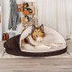 FurHaven 24 Inch Round Small Doughnut Dog Bed Plush Velvet Waves Hooded Calming Cuddler, Washable - Dark Grey, Small FurHaven 24 Inch Round Small Doughnut Dog Bed Plush Velvet Waves Hooded Calming Cuddler, Washable - Dark Grey, Small