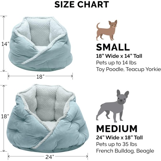 FurHaven 24 Inch Round Small Doughnut Dog Bed Plush Velvet Waves Hooded Calming Cuddler, Washable - Dark Grey, Small FurHaven 24 Inch Round Small Doughnut Dog Bed Plush Velvet Waves Hooded Calming Cuddler, Washable - Dark Grey, Small