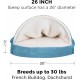 FurHaven 24 Inch Round Small Doughnut Dog Bed Plush Velvet Waves Hooded Calming Cuddler, Washable - Dark Grey, Small FurHaven 24 Inch Round Small Doughnut Dog Bed Plush Velvet Waves Hooded Calming Cuddler, Washable - Dark Grey, Small
