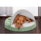 FurHaven 24 Inch Round Small Doughnut Dog Bed Plush Velvet Waves Hooded Calming Cuddler, Washable - Dark Grey, Small FurHaven 24 Inch Round Small Doughnut Dog Bed Plush Velvet Waves Hooded Calming Cuddler, Washable - Dark Grey, Small