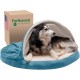 FurHaven 24 Inch Round Small Doughnut Dog Bed Plush Velvet Waves Hooded Calming Cuddler, Washable - Dark Grey, Small FurHaven 24 Inch Round Small Doughnut Dog Bed Plush Velvet Waves Hooded Calming Cuddler, Washable - Dark Grey, Small