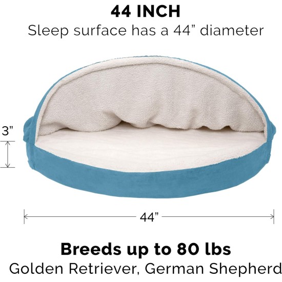 FurHaven 24 Inch Round Small Doughnut Dog Bed Plush Velvet Waves Hooded Calming Cuddler, Washable - Dark Grey, Small FurHaven 24 Inch Round Small Doughnut Dog Bed Plush Velvet Waves Hooded Calming Cuddler, Washable - Dark Grey, Small