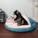 FurHaven 24 Inch Round Small Doughnut Dog Bed Plush Velvet Waves Hooded Calming Cuddler, Washable - Dark Grey, Small FurHaven 24 Inch Round Small Doughnut Dog Bed Plush Velvet Waves Hooded Calming Cuddler, Washable - Dark Grey, Small