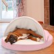 FurHaven 24 Inch Round Small Doughnut Dog Bed Plush Velvet Waves Hooded Calming Cuddler, Washable - Dark Grey, Small FurHaven 24 Inch Round Small Doughnut Dog Bed Plush Velvet Waves Hooded Calming Cuddler, Washable - Dark Grey, Small