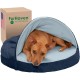 FurHaven 24 Inch Round Small Doughnut Dog Bed Plush Velvet Waves Hooded Calming Cuddler, Washable - Dark Grey, Small FurHaven 24 Inch Round Small Doughnut Dog Bed Plush Velvet Waves Hooded Calming Cuddler, Washable - Dark Grey, Small