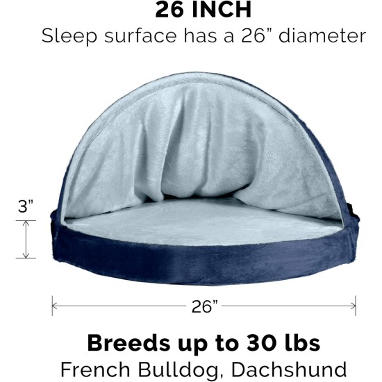 FurHaven 24 Inch Round Small Doughnut Dog Bed Plush Velvet Waves Hooded Calming Cuddler, Washable - Dark Grey, Small FurHaven 24 Inch Round Small Doughnut Dog Bed Plush Velvet Waves Hooded Calming Cuddler, Washable - Dark Grey, Small