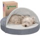 FurHaven 24 Inch Round Small Doughnut Dog Bed Plush Velvet Waves Hooded Calming Cuddler, Washable - Dark Grey, Small FurHaven 24 Inch Round Small Doughnut Dog Bed Plush Velvet Waves Hooded Calming Cuddler, Washable - Dark Grey, Small